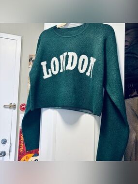 NOBO Teal Knit Sweater with Contrast Stitching